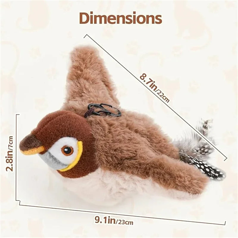 Chat qui joue avec oiseau interactif