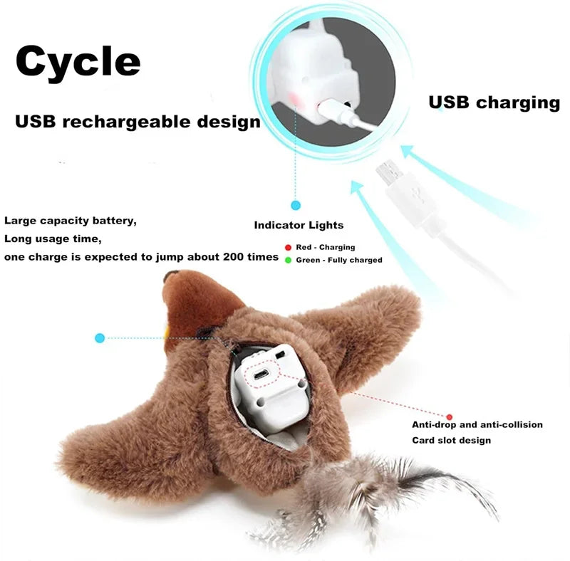 Oiseau jouet chat activation toucher